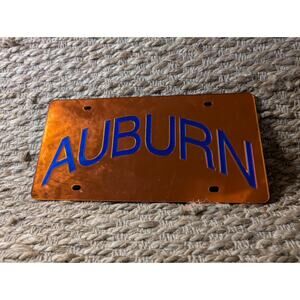 AUBURN TIGERS 3D NCAA Shiny Solid Orange and Blue License Plate Tag War Eagle